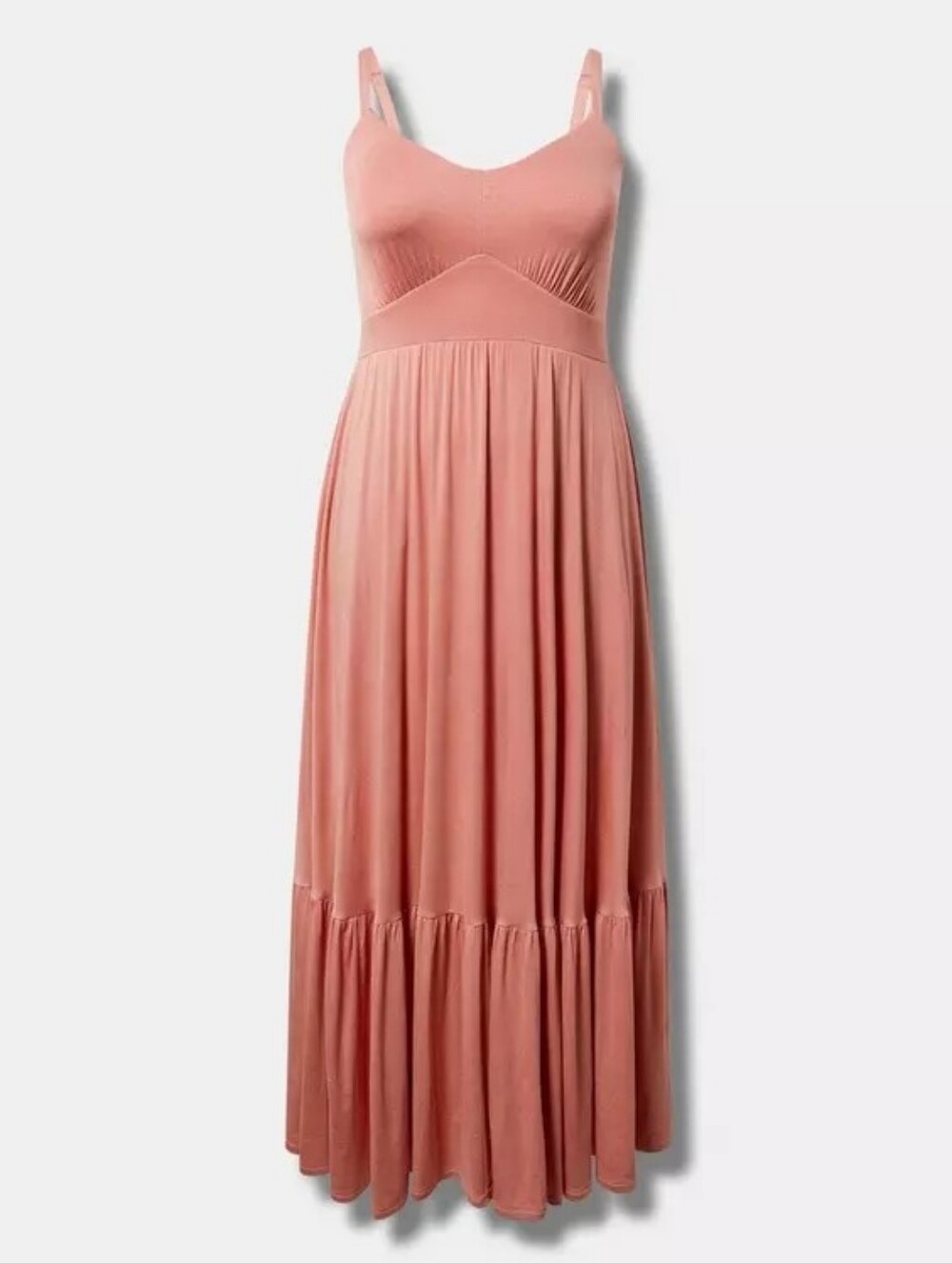 Torrid Tiered Adjustable Super Soft Sleeveless Coral Maxi Dress SIZE 0X (Large)